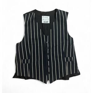 Moschino Cheap and Chic Rare Black Stripes Print Vintage Vest; Size US 42